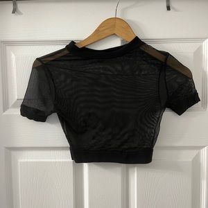 Sheer black crop top